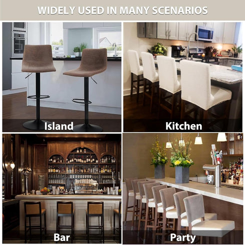 Lellen Bar Stool Covers Set of 4, Slipcovers for Barstool Chair Covers, White Counter Height Stool Covers