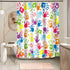 Handprint Bathroom Curtain, Watercolor Rainbow Color, Washable Polyester Fabric Shower Curtain, 72 X 72 Inches
