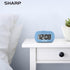 Sharp Digital Alarm Clock, Tactile Case with Soft Rubberized Finish, Battery Operated, Blue Backlight on Demand,