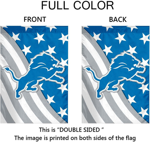 Welcome Decorations Garden Flag,Yard Outdoor Flags Decor,Football Sport Fans Double Two Sided House Flag 12 X 18 Inch (Blue Gray Stripe Design)