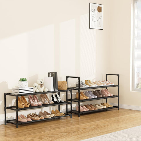 6 24-30 Closet, LANTEFUL Tier Shoe Rack, Shoe Organizer Storage for Pairs Shoe and Boot, Long Shoe Shelf with Hook