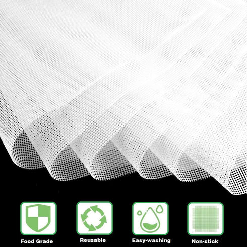 6 Pack Silicone Dehydrator Sheets - Non-stick Food Fruit Dehydrator Mats, Reusable Steamer Mesh Mat