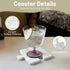 Aturalux Set 4, Marble Coasters of Luxury Aesthetic Modern Decor for Coffee Table, White Mable Real Natural Stone