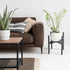 Wooden Plant Stand, 12.2" x 13.8" Indoor Outdoor Holder, Natural Boho Style, Assembly Required (Black, Excluding Potted