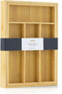 JoyJolt Bamboo Expandable Drawer Organizer for Kitchen Utensils, Adjustable Cutlery Tray with 4-6 Slots