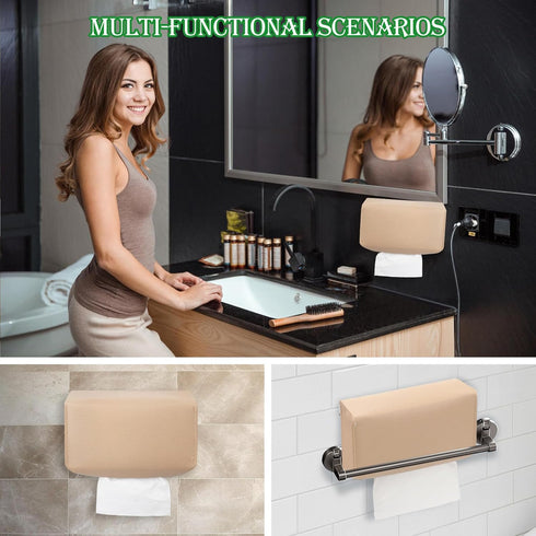Choary (1, Tissue Box Cover Holder Compatible with Kleenex Disposable Paper Hand Towels, Stylish Leather Wall-Mounted