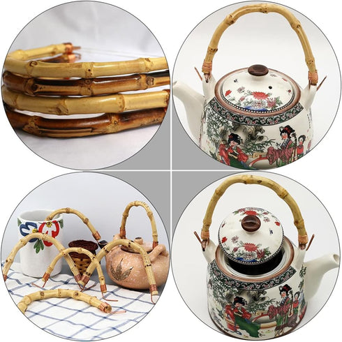 Angoily Rattan Teapot Handle Replacement for Japanese Ceramic Pot, Pottery Tea Pots, 3pcs Handle Accessories