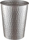 Monarch Abode Pewter Hand Hammered Metal Wastebasket - Decorative Trash Bin for Home Office, Modern Bathroom Garbage Can