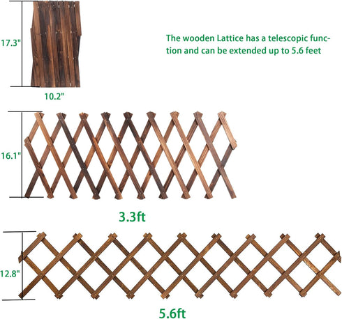 Wooden Lattice Wall-Expandable Plant Garden Trellis for Climbing Plants Outdoor Air Plant Vertical Rack Wall Decor