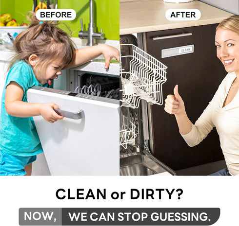 KitchenTour Dishwasher Magnet Clean Dirty Sign, Premium Stainless Steel Grade 304 Non-Scratch Magnet for Dishwasher,