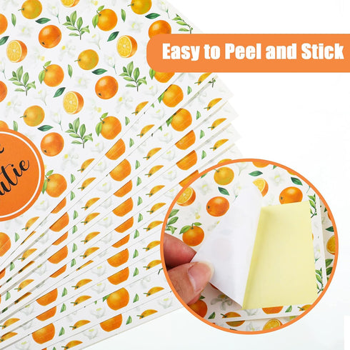 48 Pieces Baby Shower Water Bottle Labels, Oranges Little Cutie Baby Shower Decorations, Waterproof Wrappers for Unisex