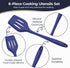 Culinary Couture Blue Silicone Kitchen Utensils Set of 6, Non-Stick Heat-Resistant Silicone Kitchen Utensils Set with Steel Inner Core by Culinary Couture