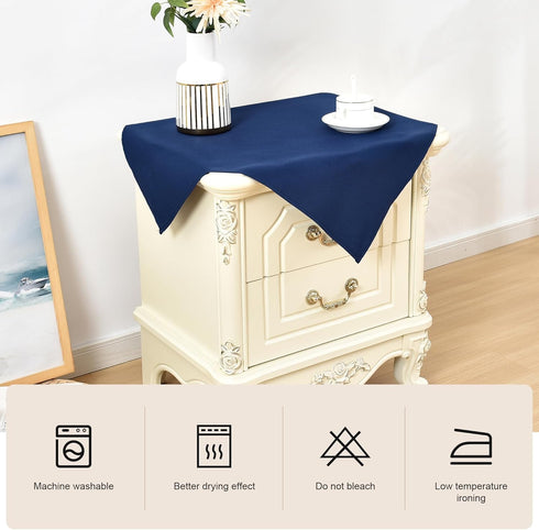 2 Pack 24 24 Inch Wolkemer Small Square Tablecloth x Washable Fabric Table Cloth Navy-Blue Table Cover for Nightstand