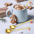 Christmas Coffee Spoons Set, 6 Pieces Gold Silverware Small Stainless Steel Flatware for Festive Daily Kitchen