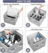 Moteph Shoe Organizer for Closet with Clear Cover & Adjustable Dividers, Grey, Small - 12 Pairs