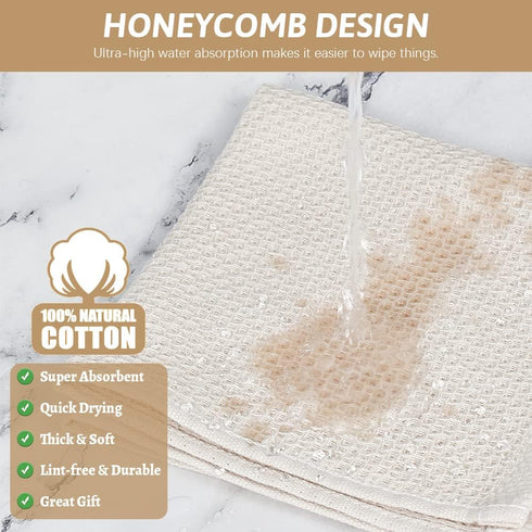 6 Pack Sets,100% Dishes,12x12 Inches, Nialnant Kitchen Towels and Dishcloths Cotton Soft Absorbent Quick Drying Dish