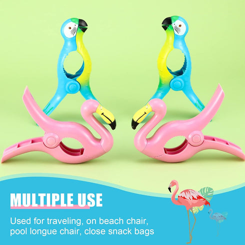 4 Pieces Beach Towel Clip, Jumbo Size Chair Clips, Towel Holder Clothes Pegs for Cruise, Patio, Pool Holiday Vacations