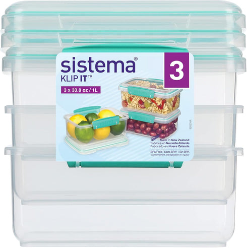 Sistema Food Storage, Polypropylene Assorted, 1L x 3