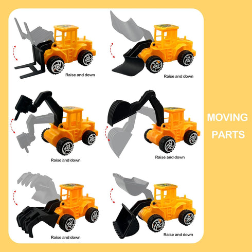 21pcs Bulldozer Morofme Construction Cake Toppers Vehicles Cake Decorations Truck Excavator Tower Crane Cupcake Topper