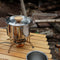 Camping Tea Pot, 1L Resistance Stainless Steel Multifunction Outdoor Kettle with Lid and Removable Handle