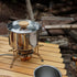 Camping Tea Pot, 1L Resistance Stainless Steel Multifunction Outdoor Kettle with Lid and Removable Handle