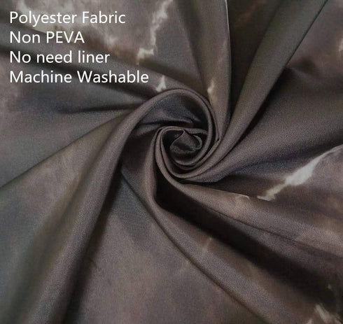 LB Black Marble Shower Curtain - Abstract Natural Black Grey Marble Bathroom Curtain 72x72 inch Waterproof
