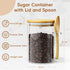 Container,15 Pack 1 Sugar Jar Glass Salt Ounces Clear Airtight Caning with Bamboo Lid and Spoon Scoop, Storage