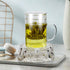 2-IN-1 Sets 4 Glass Tea for Adults - Includes Glass Teapot and Mug with Infuser, Warmer Base, Double Wall Glass Tea Cup