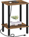 TUTOTAK End Table with Charging Station, Side Table with USB Ports and