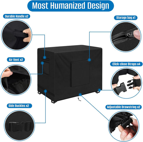 48 Inch 600D SIRUITON Outdoor Bar Cart Cover for BBQ Food Prep Table, Heavy Duty Oxford Fabric Outdoor Dining