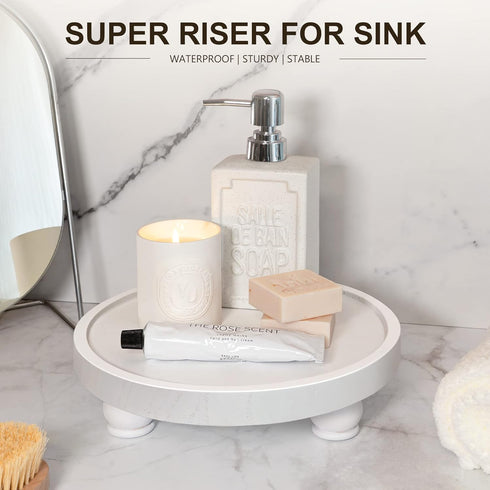 Counter, EOSAHR Decorative Wooden Riser for Home Decor : Farmhouse Display Stand for Kitchen Bathroom Sink and Home