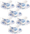 fanquare Floral Coffee Cups Set of 6(5 oz), Porcelain Cappuccino Cups with