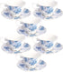 fanquare Floral Coffee Cups Set of 6(5 oz), Porcelain Cappuccino Cups with