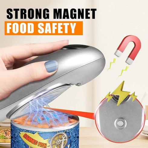 Electric Can Opener, Automatic Hands-Free Smooth Edge Can Opener for Home Kitchens and Seniors, Battery Operated