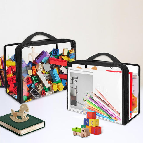 6 Pack Extra Large Toy Storage Bags, Waterproof PVC Organizing Bags with Zipper for Toys, Books, and Board Games