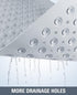 34.3" 23.3" Yolife Extra Large Shower Mat, L x W TPE Anti Slip Stand Up Shower Mat with Drain Holes and Suction Cups