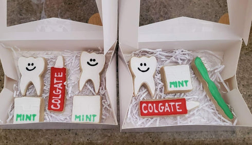 Dentist Party Tooth and Toothbrush Cookie Cutter Set, 2 Piece, Tin Plated Steel