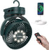 Coolice Camping Fan with Remote Control - 12000mAh Rechargeable Battery Powered Fan, Camping