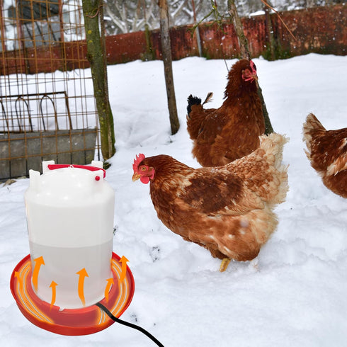 (2 Pack) Chicken Water Heater Cord, Freeze-Proof Heated Waterer for Chickens & Poultry, Safe Low-Watt Heating Cable
