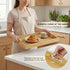 Set 2 17x13in, 16x12in GOLD HONEY Bamboo Serving Tray with Handles of - Decorative Wooden Tray for Living Room