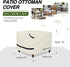 22L 22W 18H inch, Porch Shield Patio Ottoman Cover - Waterproof Outdoor Square Side Table Covers x x Beige