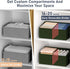 Closet 4 Packs DIMJ Large Shelf Organizer Bins with Handles and Divider, Fabric Trapezoid Storage Baskets, Foldable