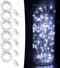 CYLAPEX 6 Pack Cool White Fairy String Lights, Battery Operated, 3.3ft 20 LEDs Silvery Copper Wire