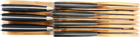 ROYALHOUSE Bamboo Knife Block Holder, In-Drawer Organizer for 7 Knives, Perfect Gift for Home and Chefs