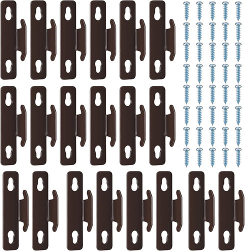 Sratte Curtain Rod Bracket, Single Bracket Curtain Hardware with Screws for Kitchen Accessories Supply (Coffee, 20 Pcs)