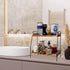 Coffee Bar Accessories and Organizer, 2 Tier Wood Coffee Tray for Bathroom Counter, Kitchen, Coffee Lover