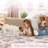 5x7 Cozy Wonnitar Pink Rugs for Bedroom Girls Nursery, Floral Print Washable Rug, Boho Ultra-Thin Non Slip Soft Carpet