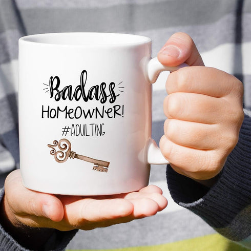 Retreez Funny Mug - Badass Homeowner Adulting Gift, 11 Oz Ceramic Tea Coffee Mug - Sarcastic Housewarming Birthday Gift
