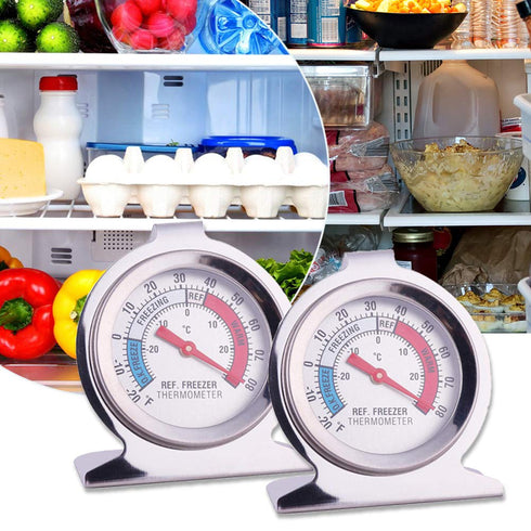 Aulufft Refrigerator Freezer Thermometer, 6 Pack Classic Series Large Dial Internal Temperature Gauge for Kitchen