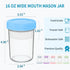 16 oz 6-Pack Xyptorix Overnight Oats Containers with Airtight Lids - Leak-Proof Wide Mouth Mason Jars & Divided Cups